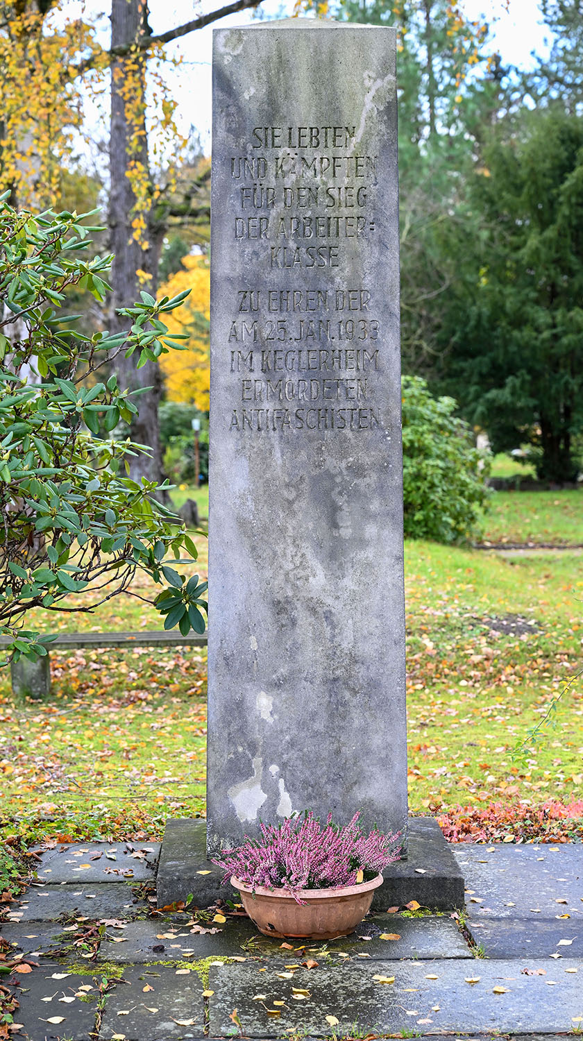Stele für die Opfer des Keglerheims
© StSG/GSMP, Holm Helis, 2025