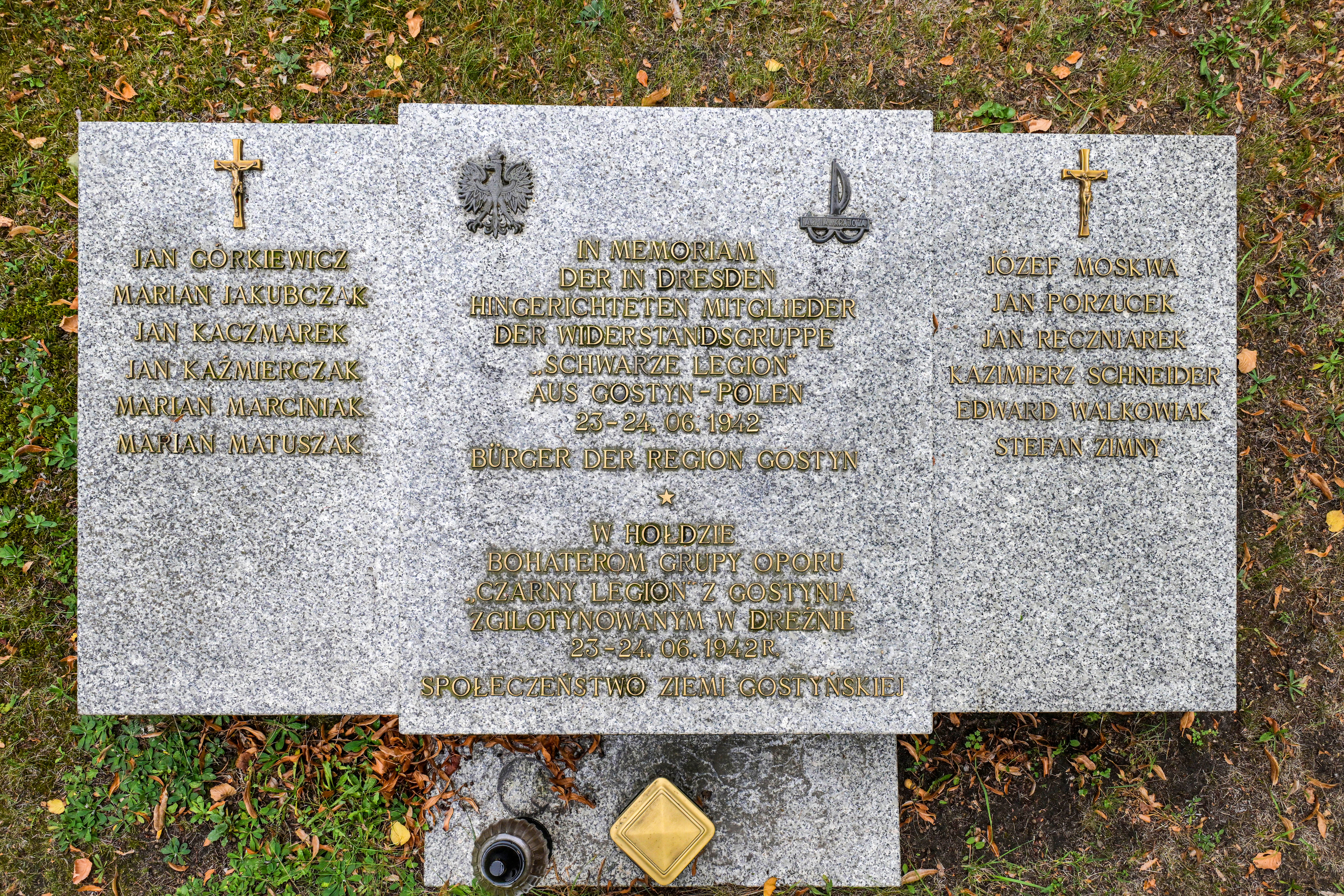 Liegetafel für Mitglieder der Widerstandsgruppe „Schwarze Legion“
© STSG/GSMP, Holm Helis, 2024